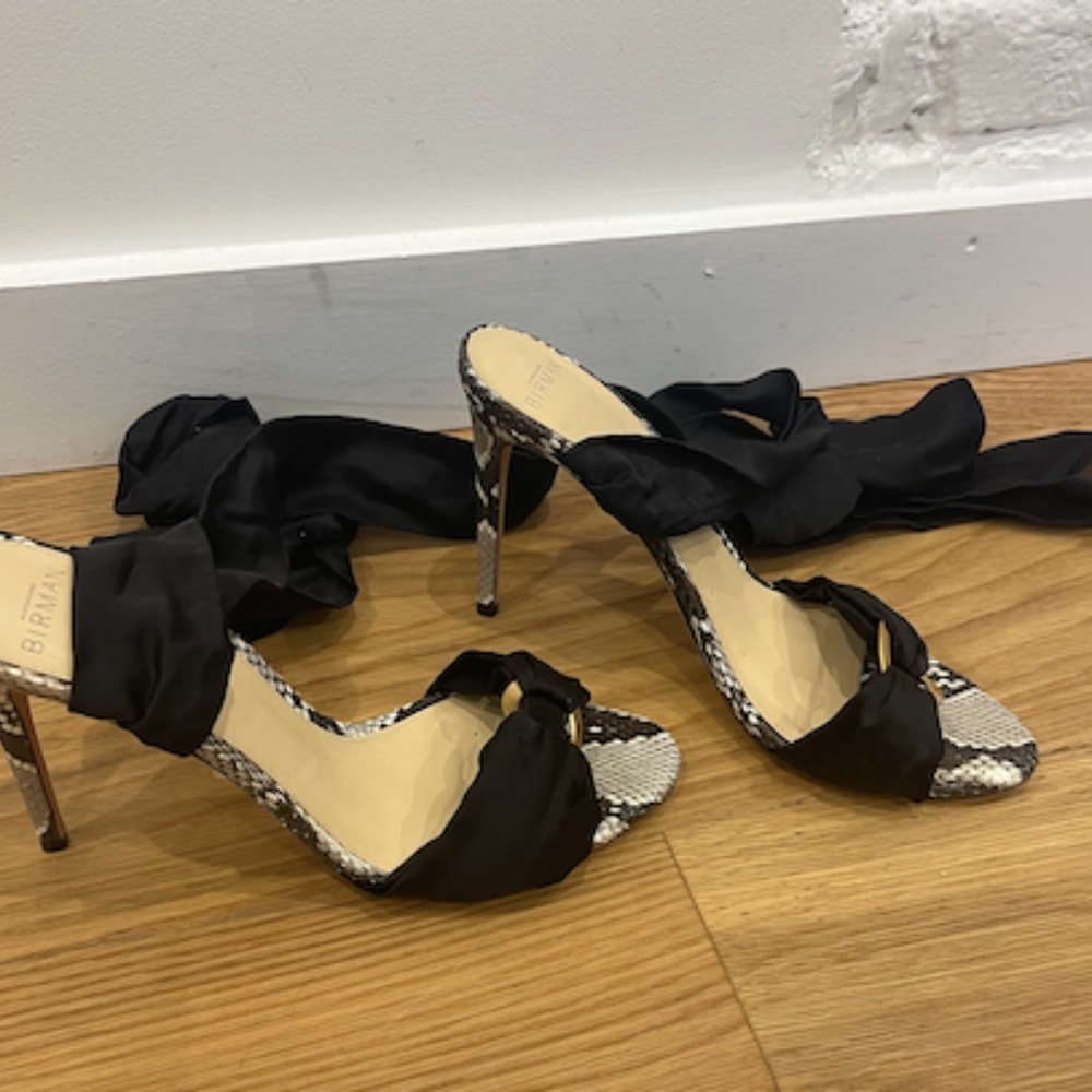 Alexandre Birman Python And Silk Wrap Heels. Only… - image 4